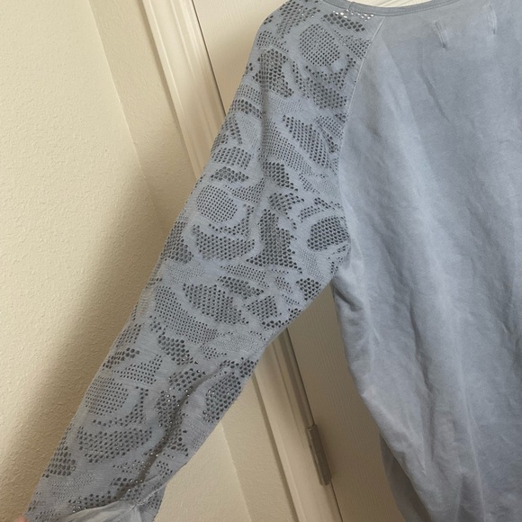 Anthropologie | Saturday Sunday Blue Top with Drawstring Waist size small - Picture 4 of 9